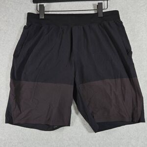 Lululemon Train To Beach Shorts Mens Large Black 8" Inseam Lined Drawstring